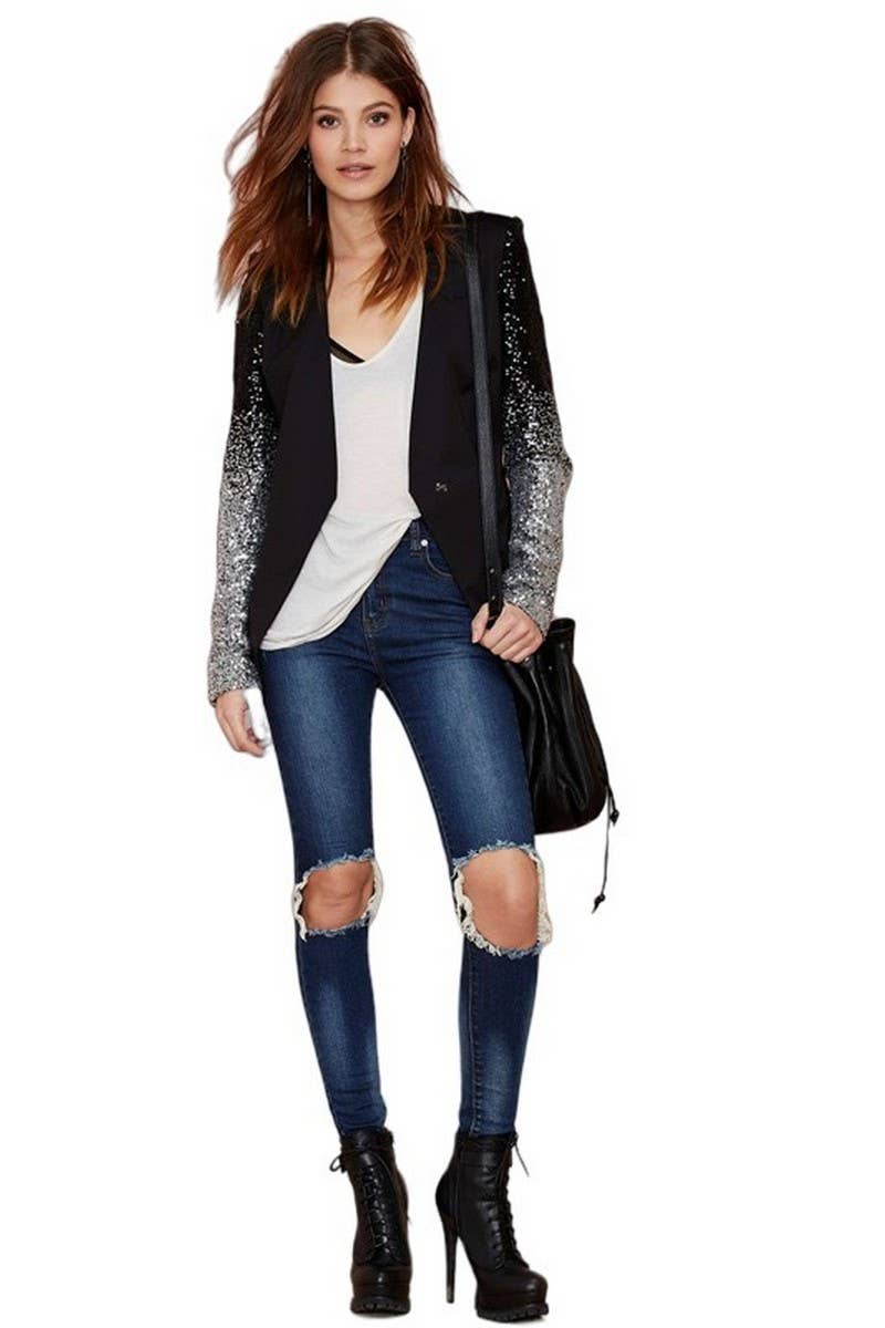 CWOBL0182_OMBRE SEQUIN SLIM FIT OVERSIZED BLAZER