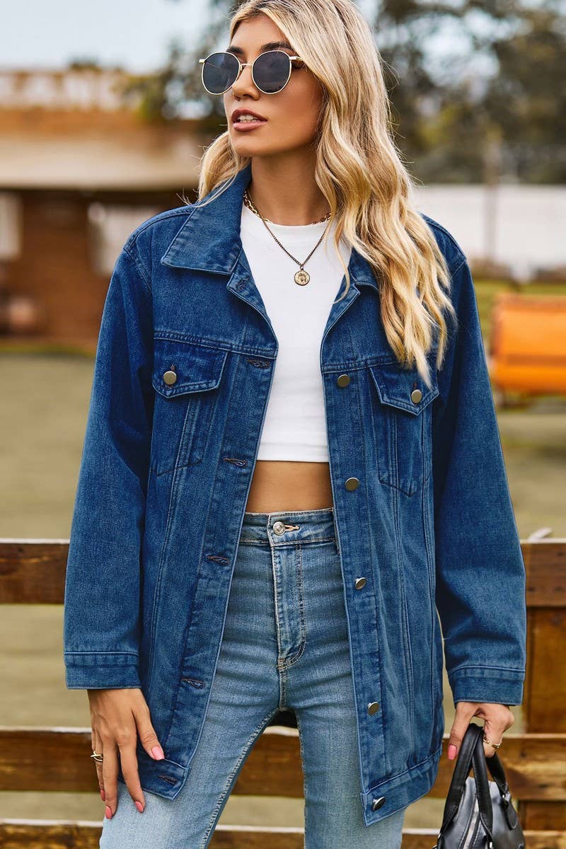 CWJJ00096_RETRO LOOSE CASUAL DENIM JACKET TOP