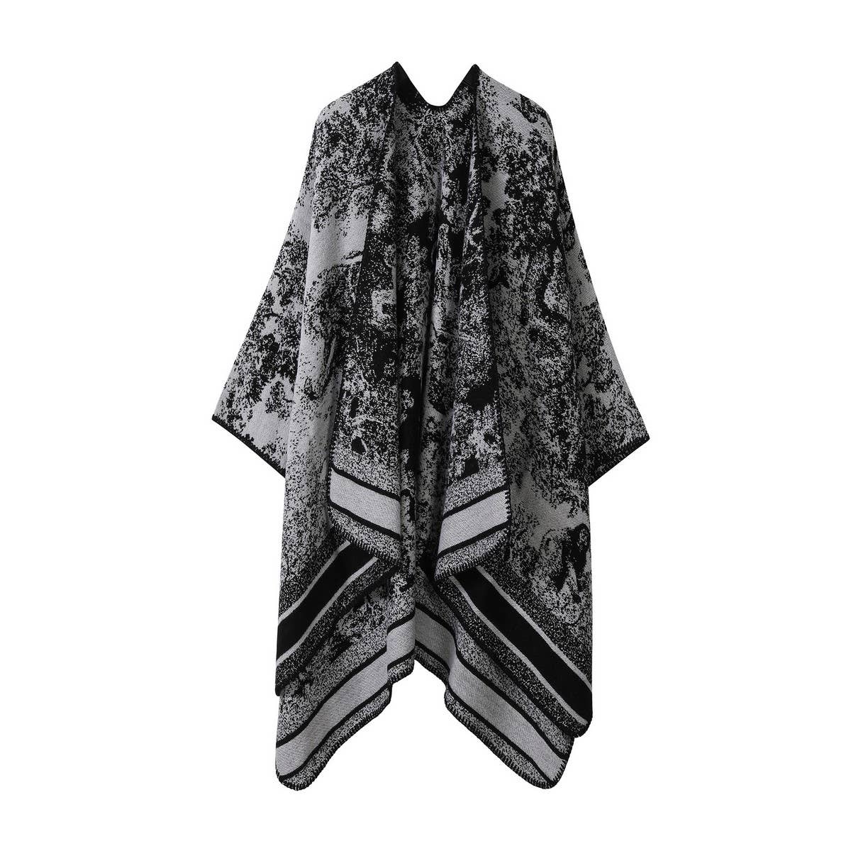 CAPE DARK DOUBLE-SIDED WARM OUTER WEAR THICK SHAWL_CWASC2117