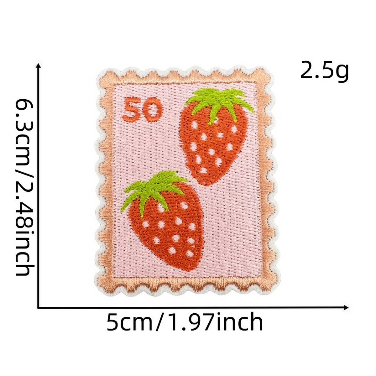 NEW PINK STRAWBERRY EMBROIDERED CLOTH PATCH