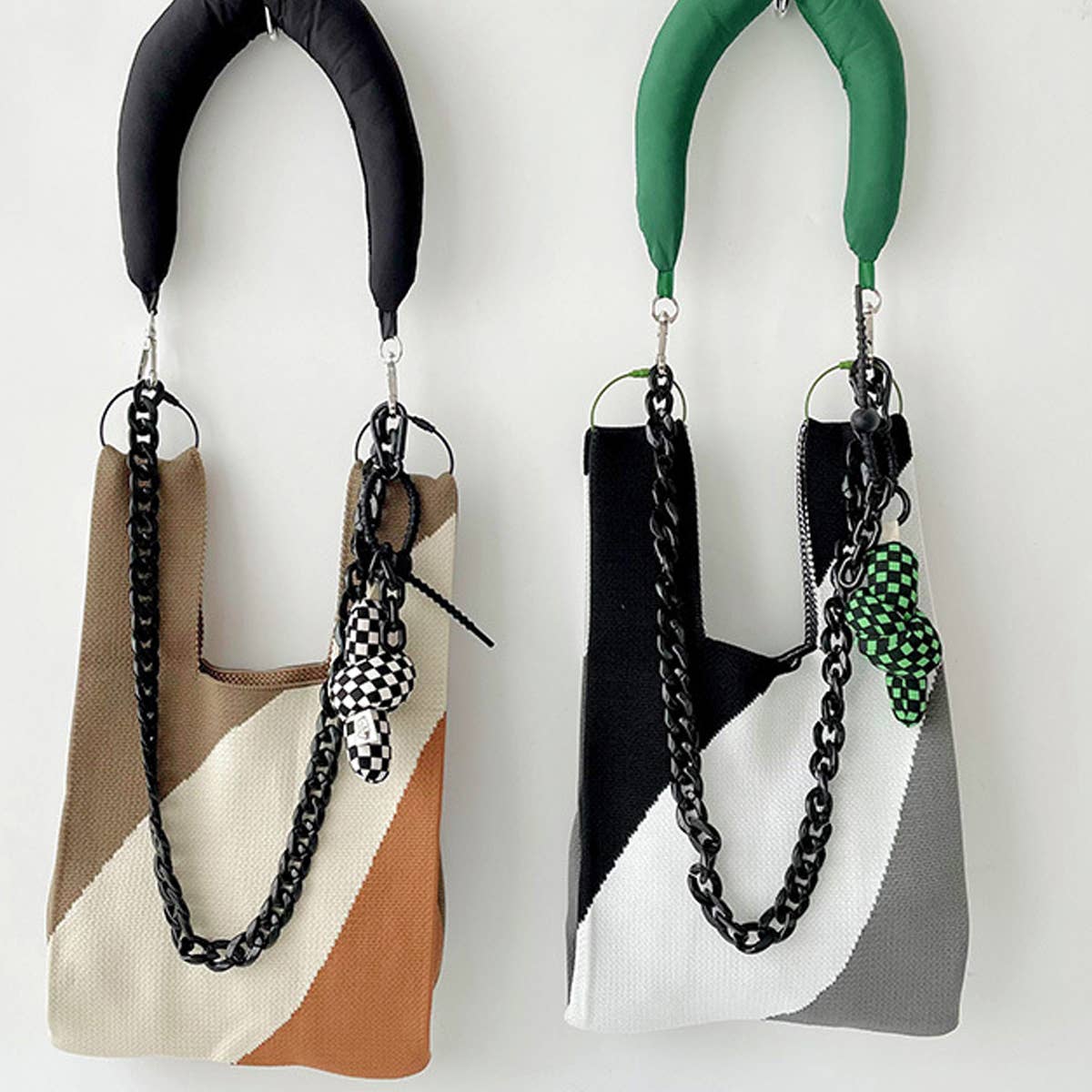 SIMPLE COLOR BLOCK KNITTED SHOULDER HANDBAG_CWAB1497