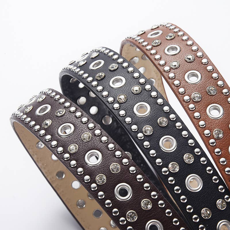 Double-row claw punk-style alloy buckle belt
