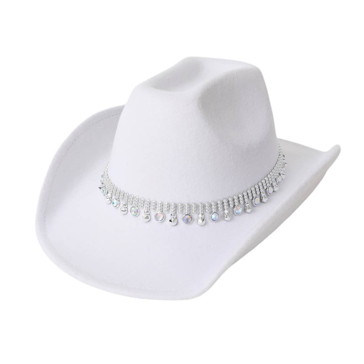 Unisex Western Cowboy Hat with Colorful Rhinestones_CWAH3644