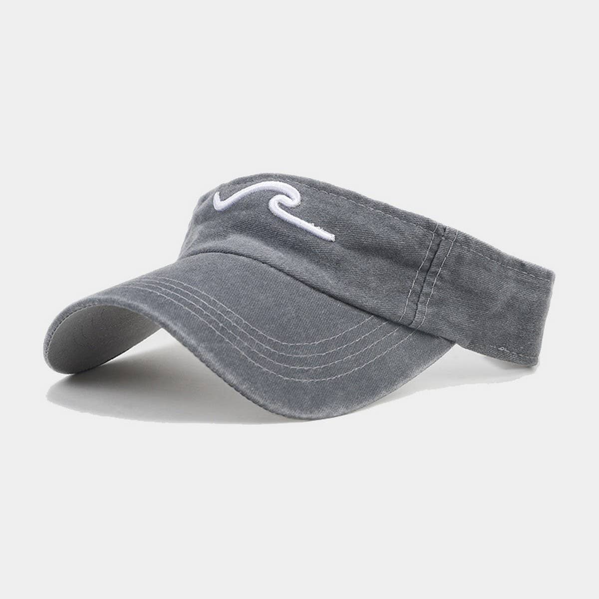 3D Wave Embroidered Visor Hat -Unisex Sunshade Cap_CWAH3299