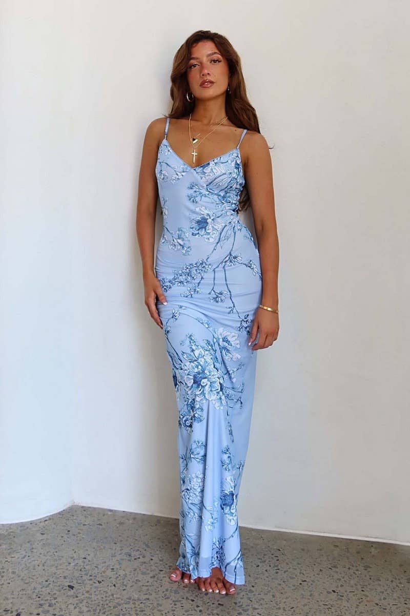 CWDMD3013_SLIM FIT PRINTED MAXI DRESS