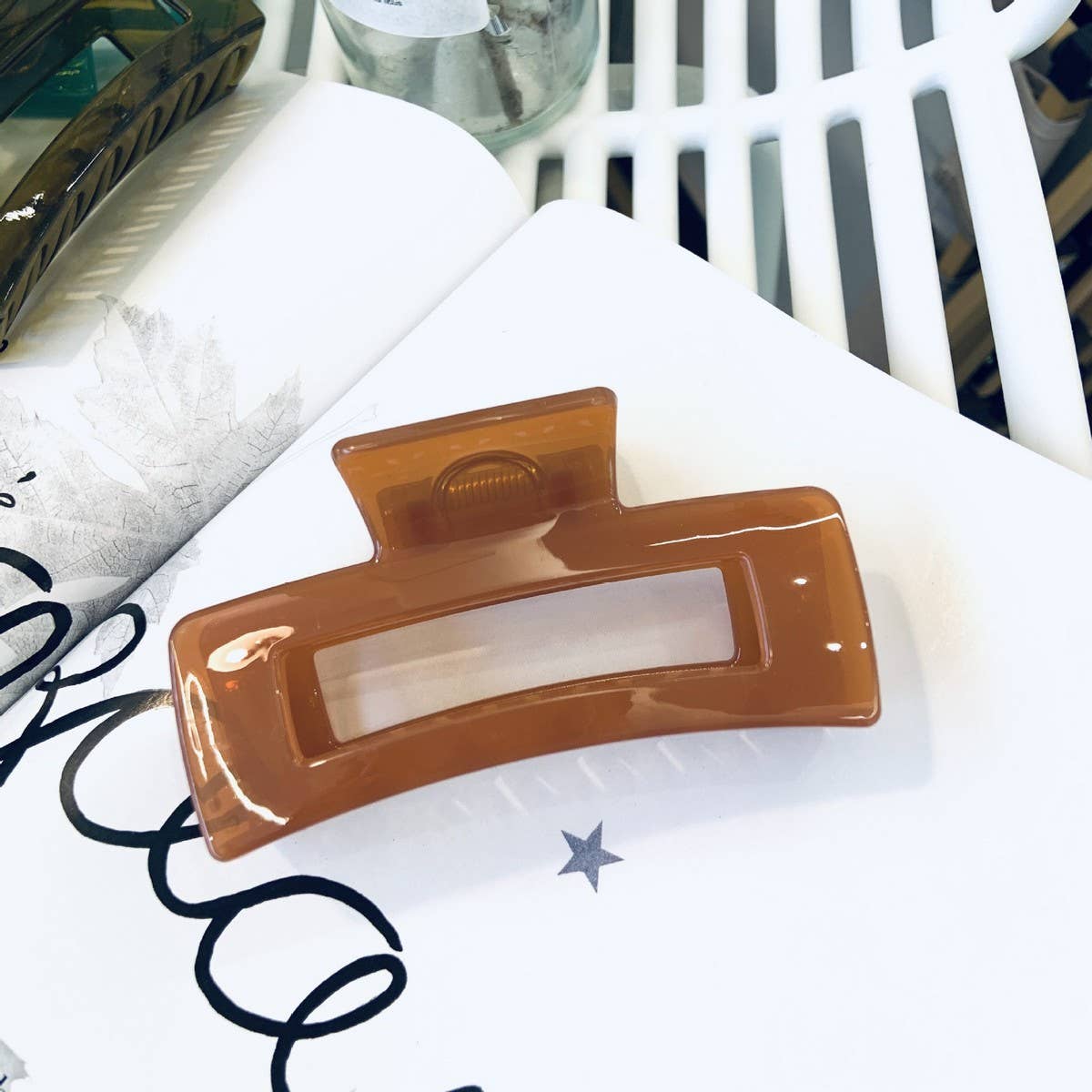 CWAHA1557_4.13"SIMPLE RECTANGLE HAIR CLAW CLIP