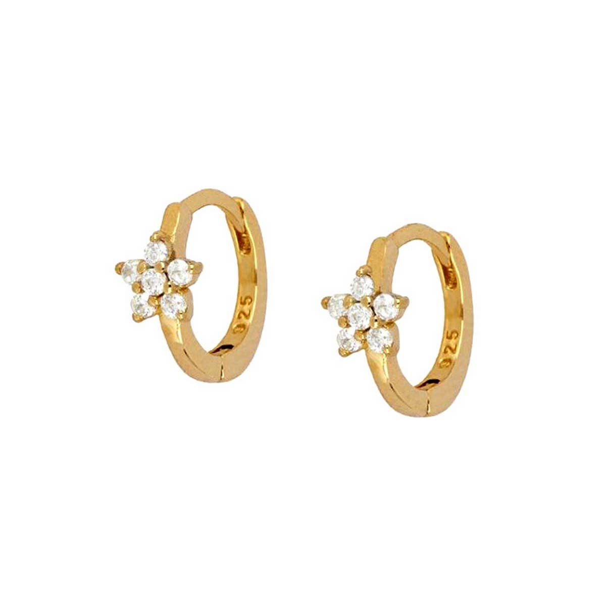 GEOMETRIC FIVE-POINTED STAR DIAMOND EARRINGS