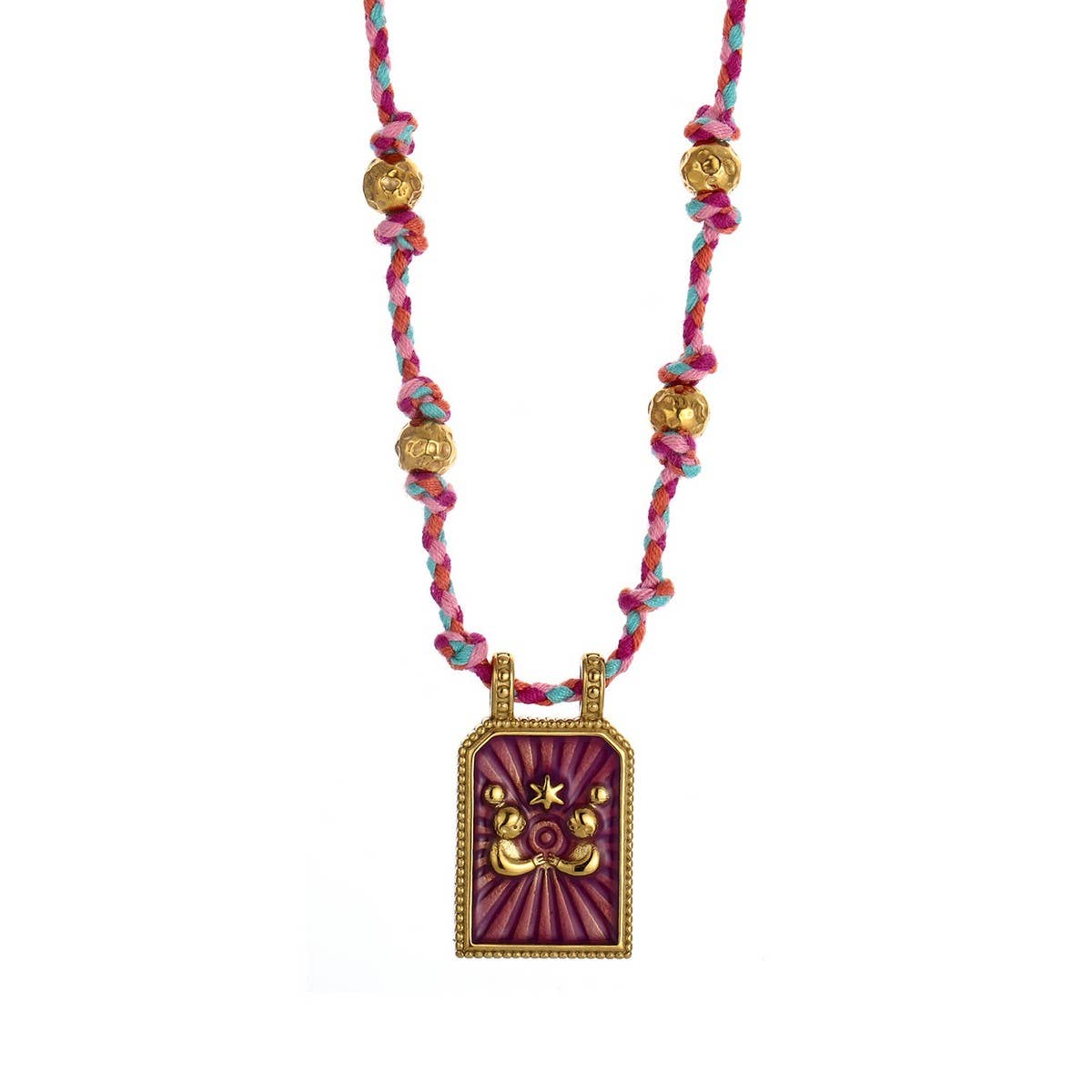 Handmade Zodiac Rope Necklace with Ocean Charms