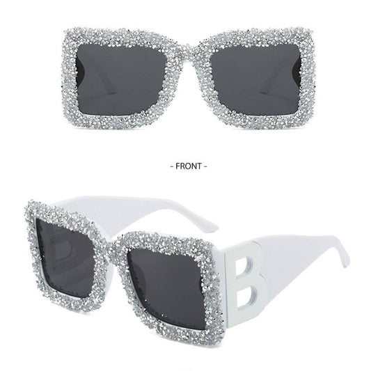 LARGE FRAME B-SHAPED TRENDY SUNGLASSES