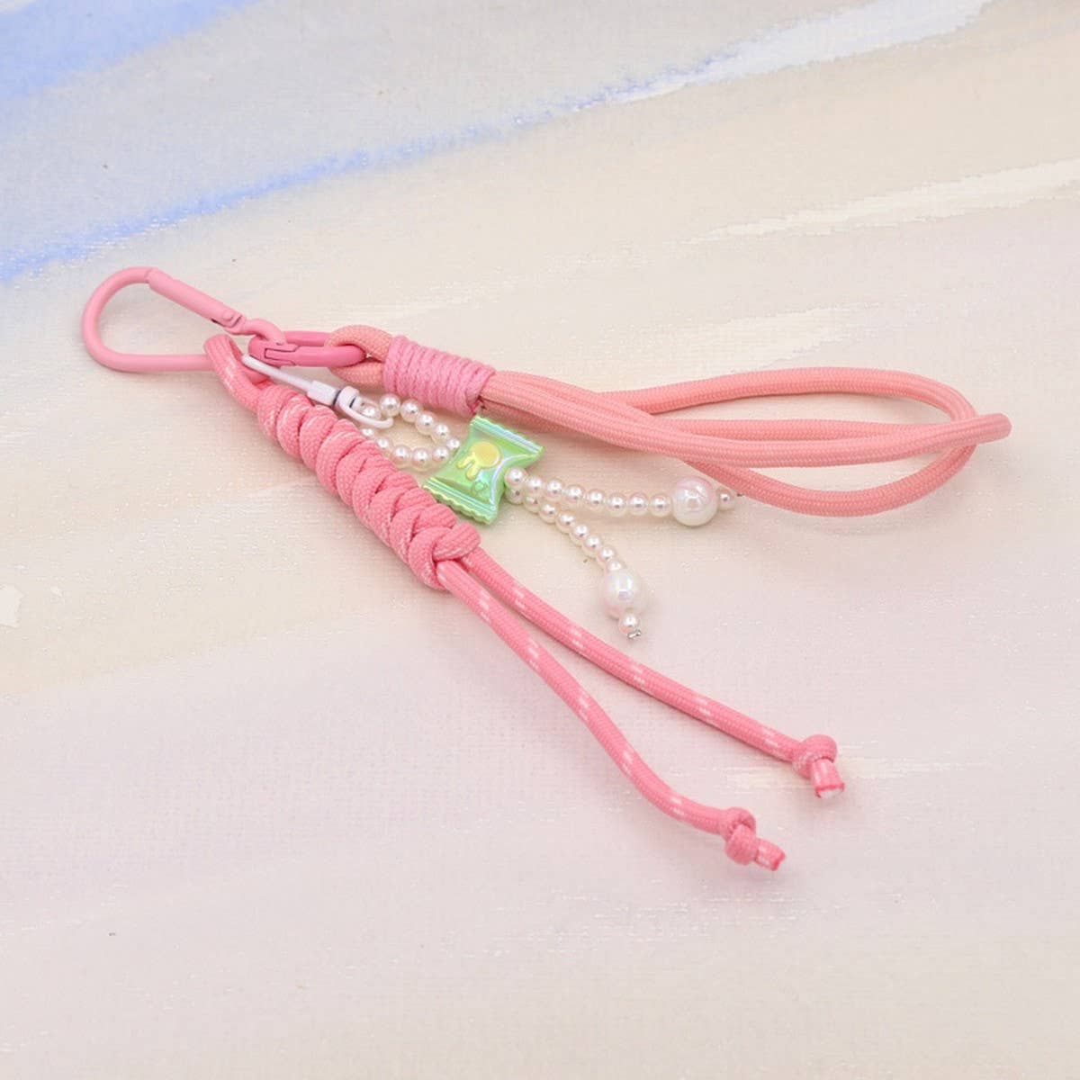 HAND-WOVEN LANYARD CUTE BEADED KEYCHAIN