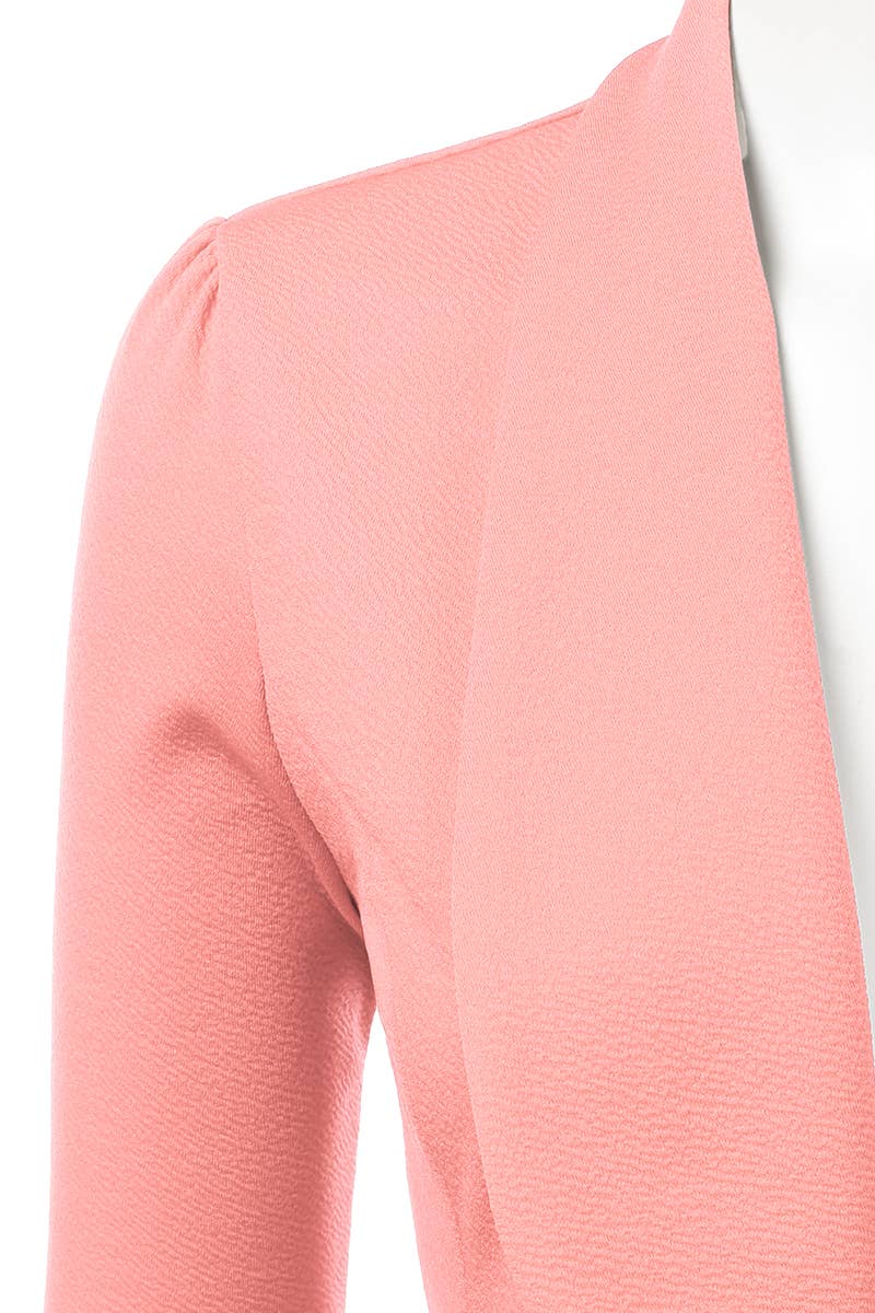 CWOBL089_Casual Work 3/4 Sleeve Open Front Blazer