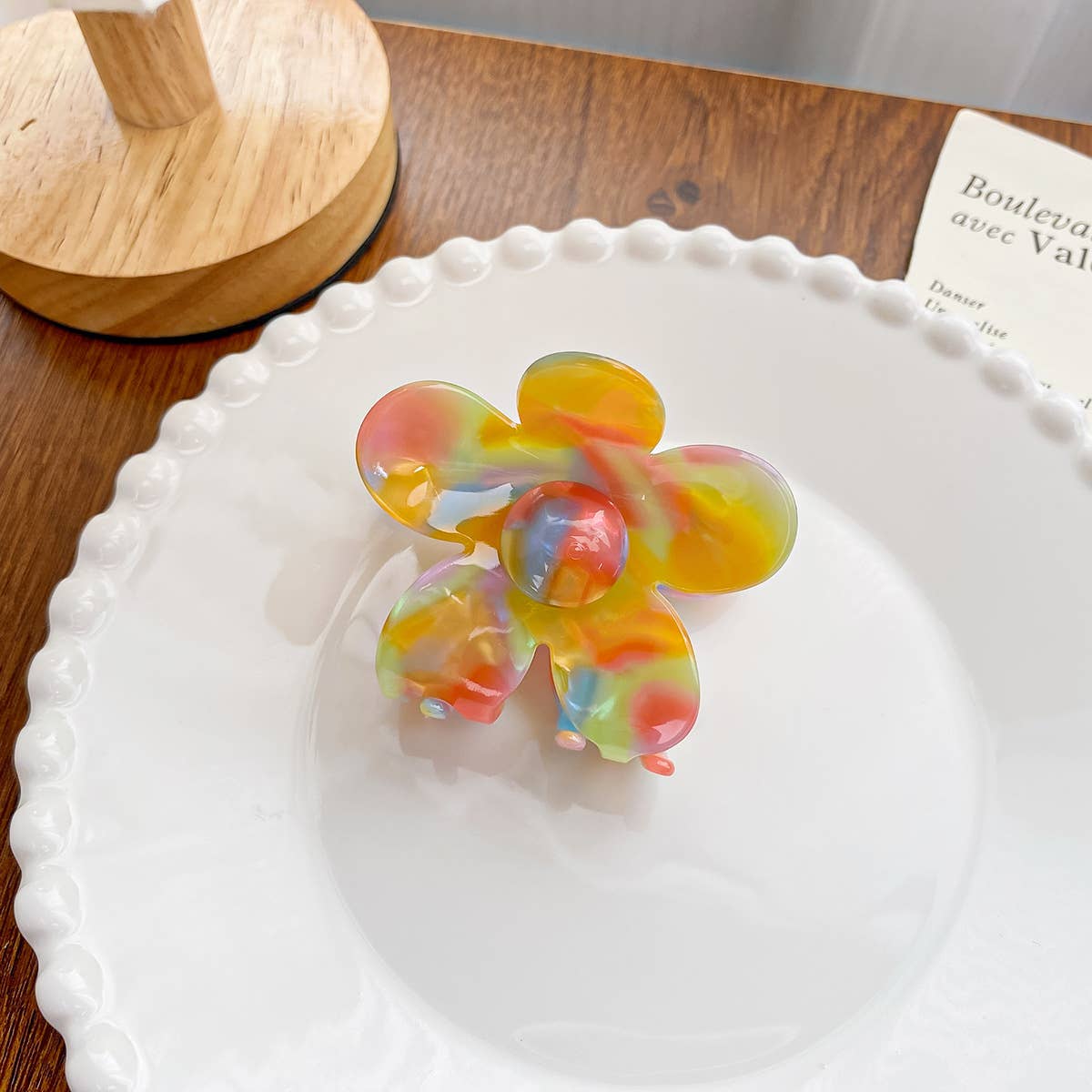 Acetate board style candy-colored hair clip