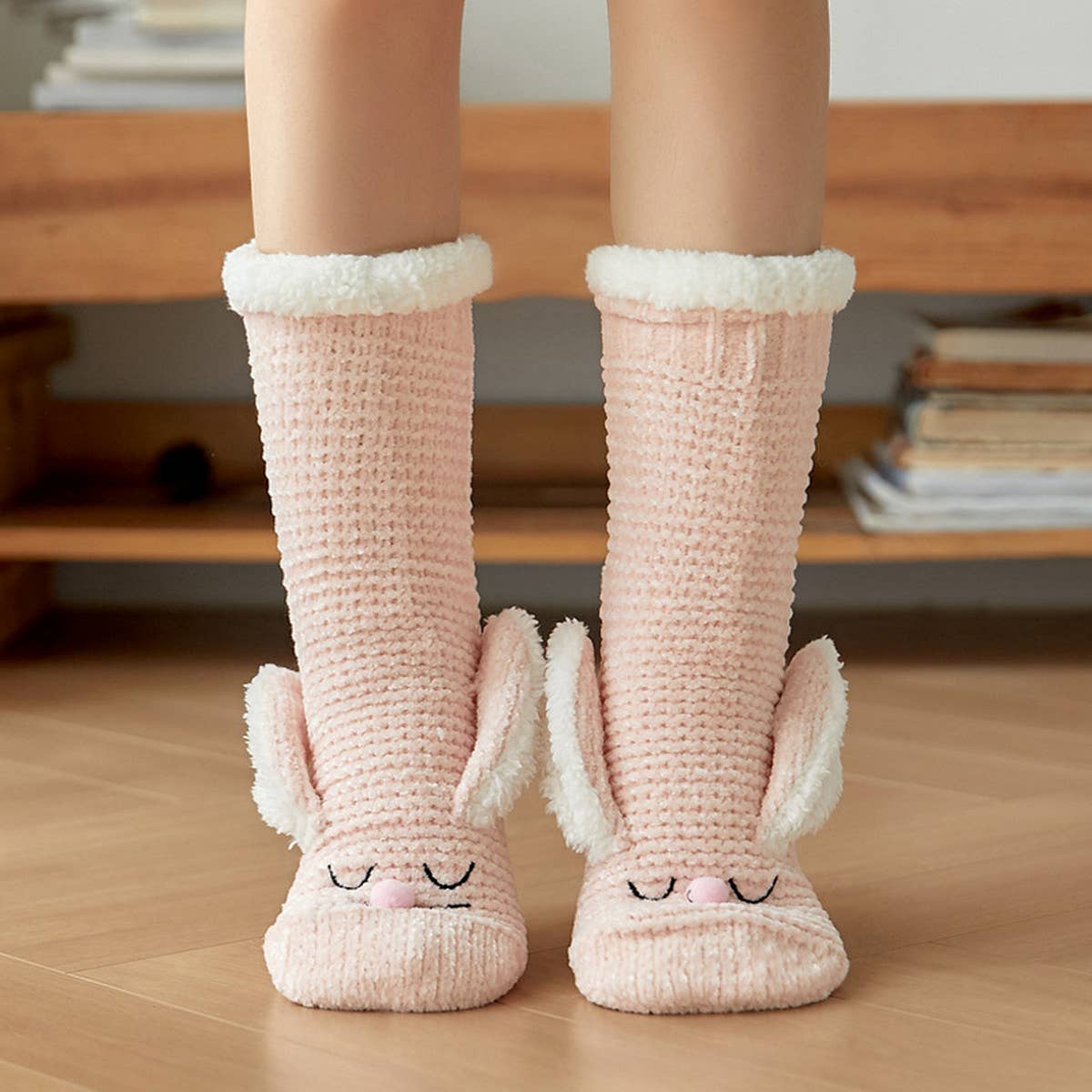 HOME RABBIT EARS WARM PLUSH INDOOR SLIPPERS
