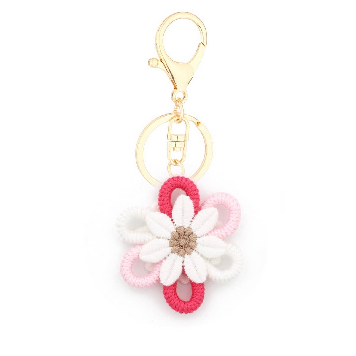 Daisy Woven Pendant Yarn Sunflower Keychain_CWAB5010