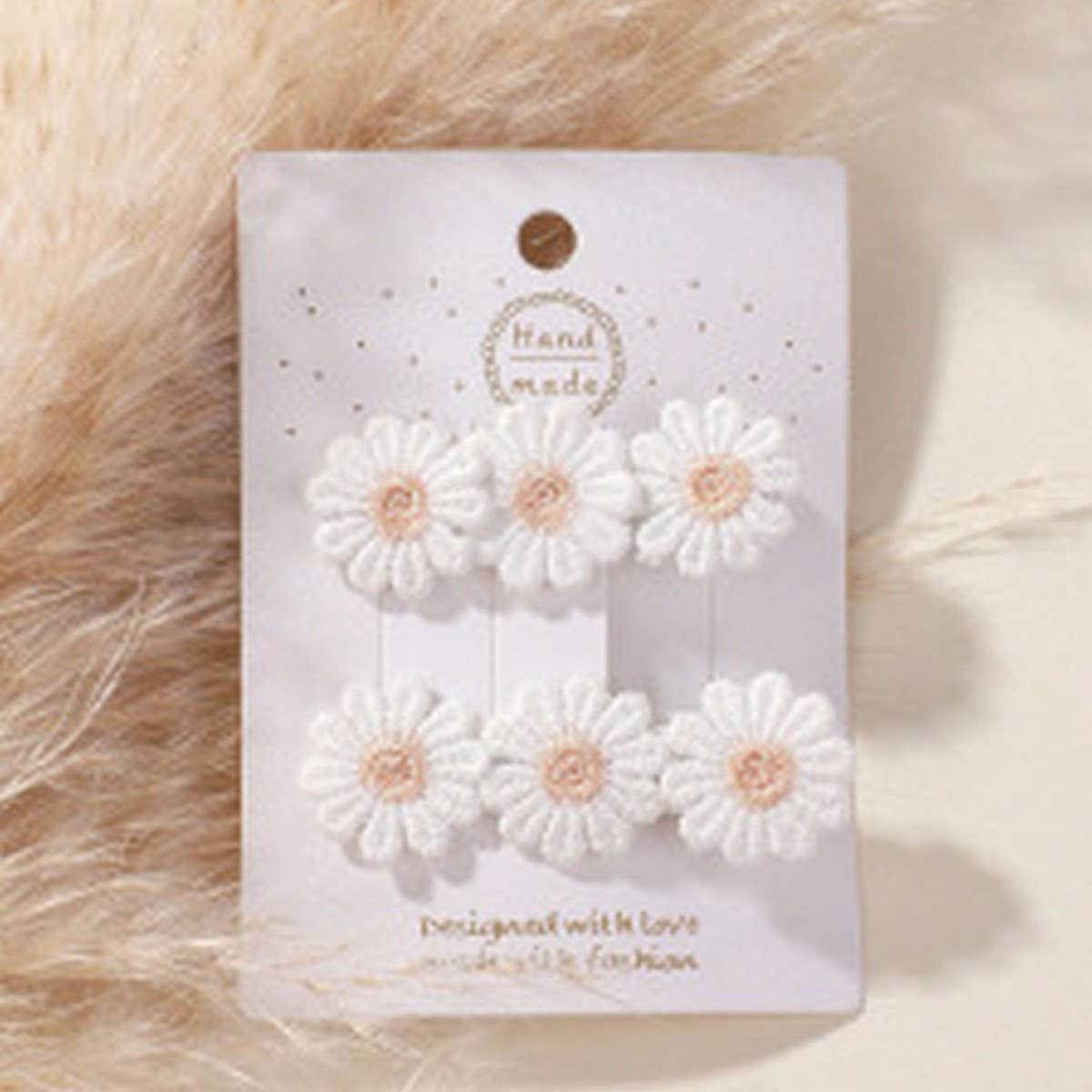Fresh Daisy Hair Clip Set ? Handmade Fabric Clips