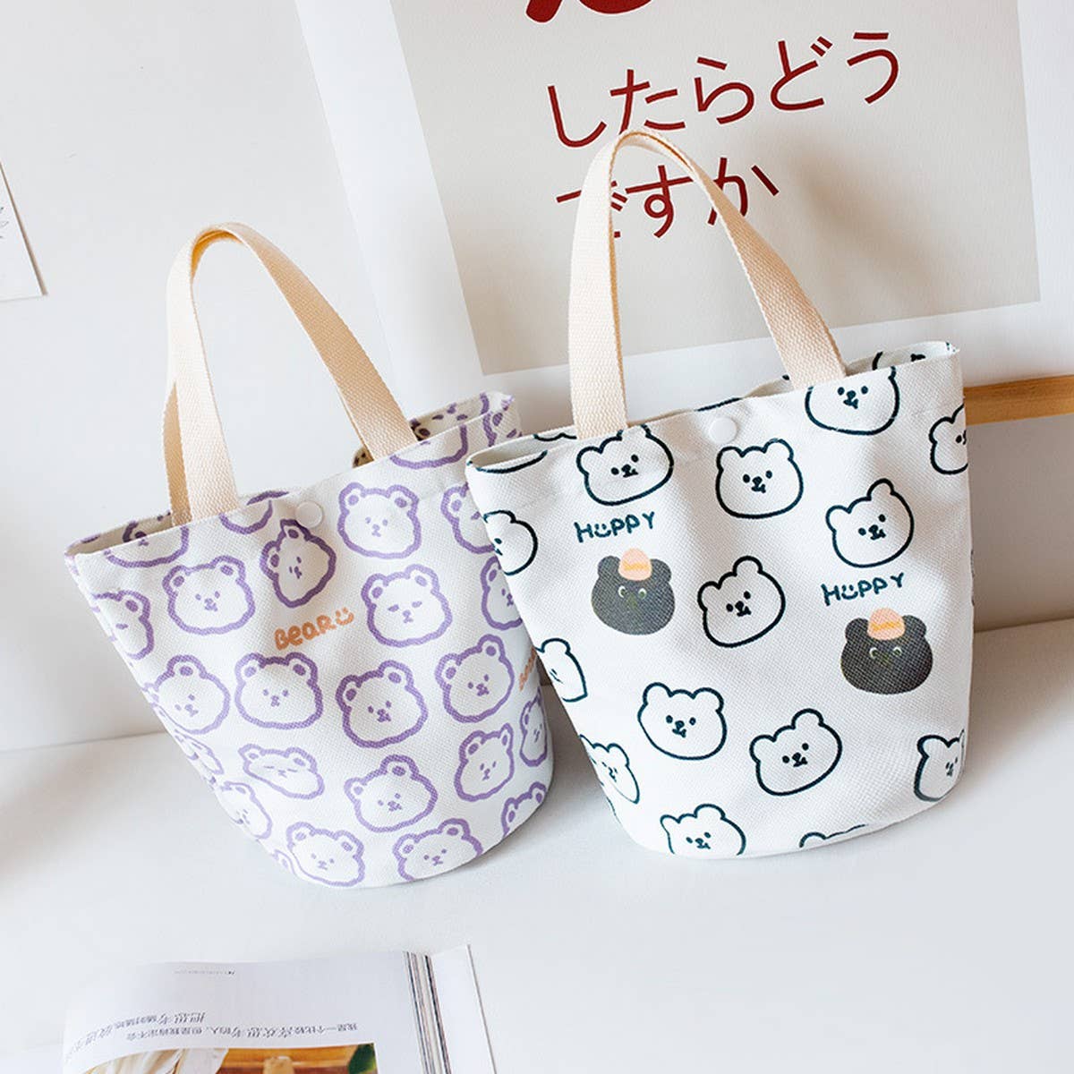 Spring Canvas Lunch Bucket Bag for Women_CWAB5672