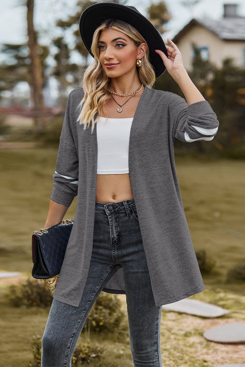 CWOCAL2264_AUTUMN AND WINTER CONTRAST COLOR KNITTED JACKET