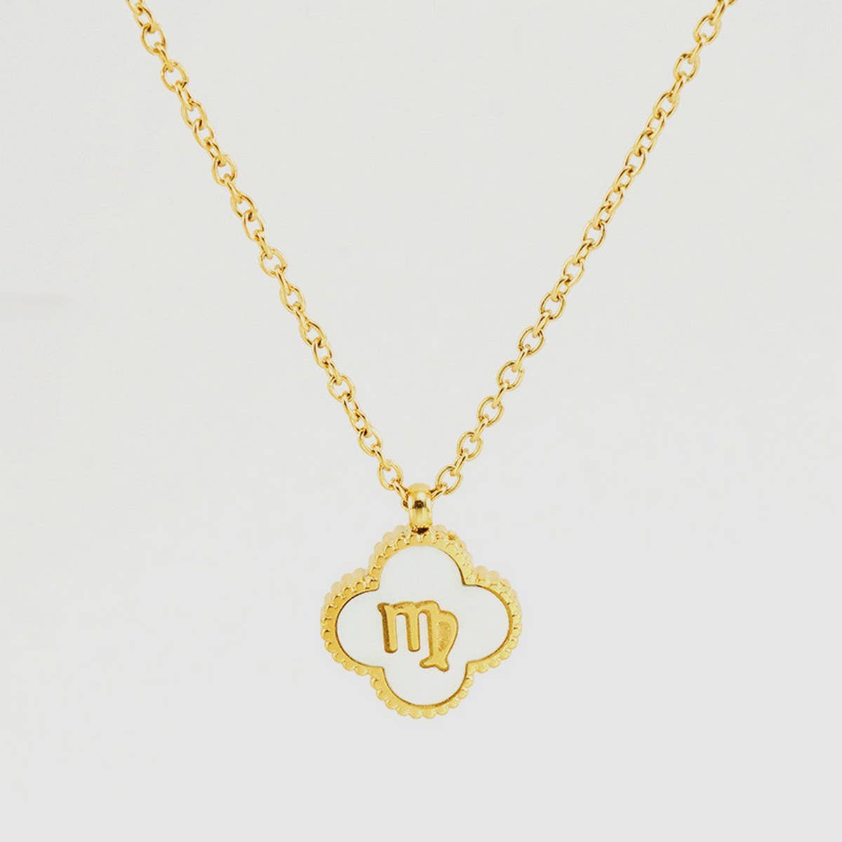 SHELL FOUR LEAF CLOVER CONSTELLATION NECKLACE