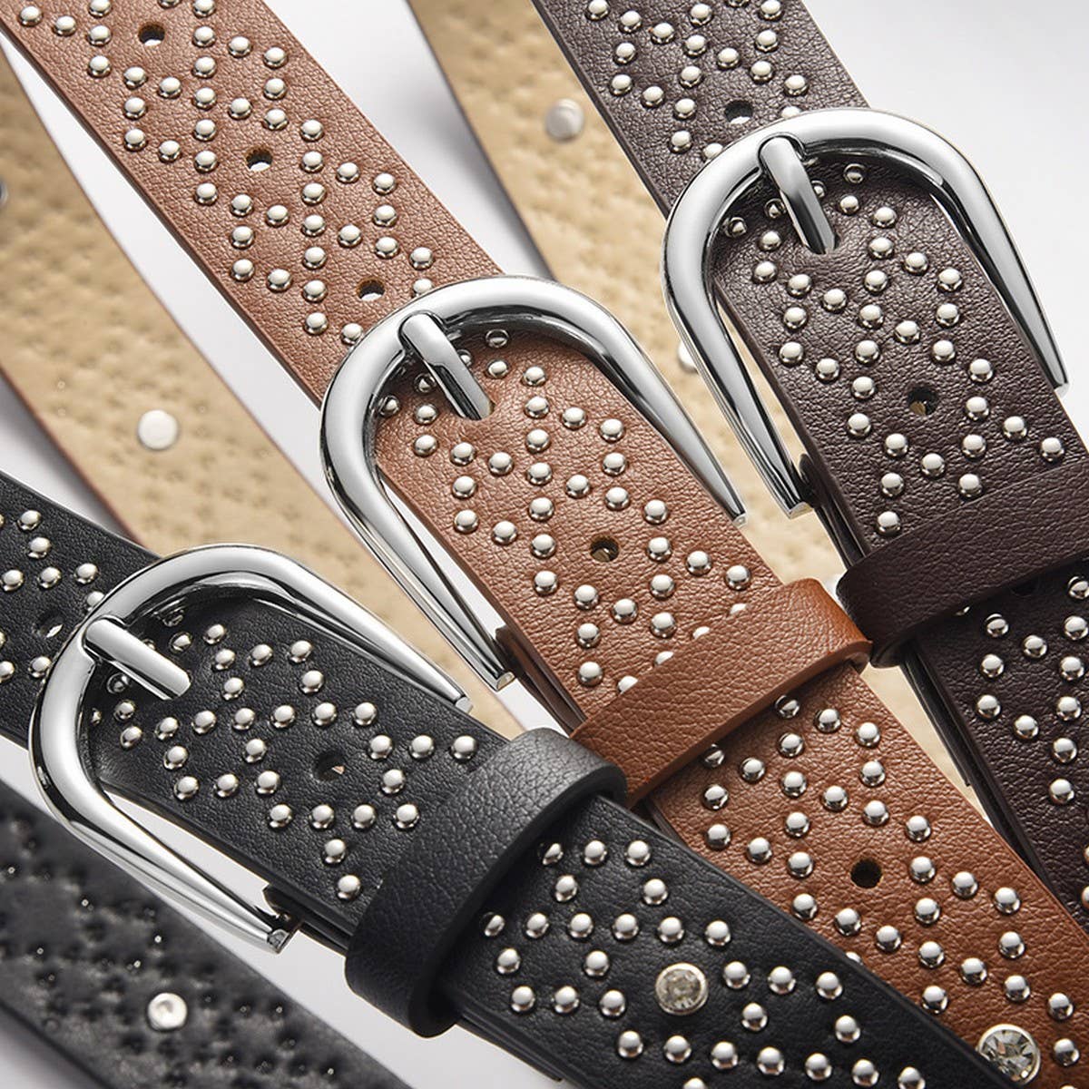 PUNK EYELET BELT WITH PIN BUCKLE AND RIVET_CWABE0610