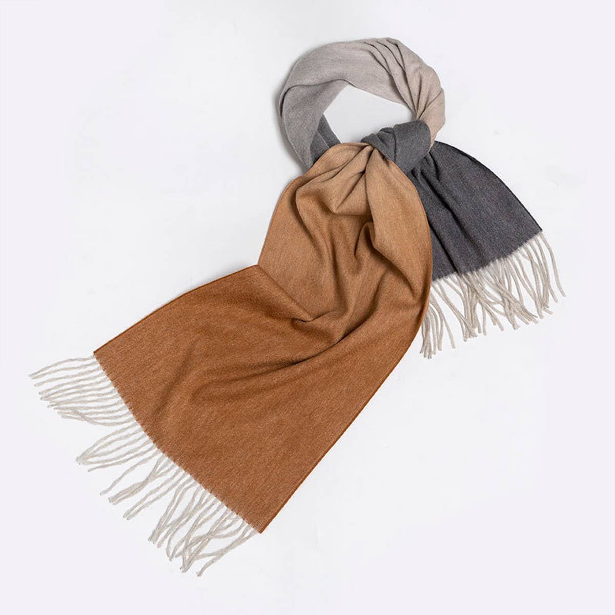 Pink Gradient Wool Scarf - Warm Reversible Winter_CWASC2376