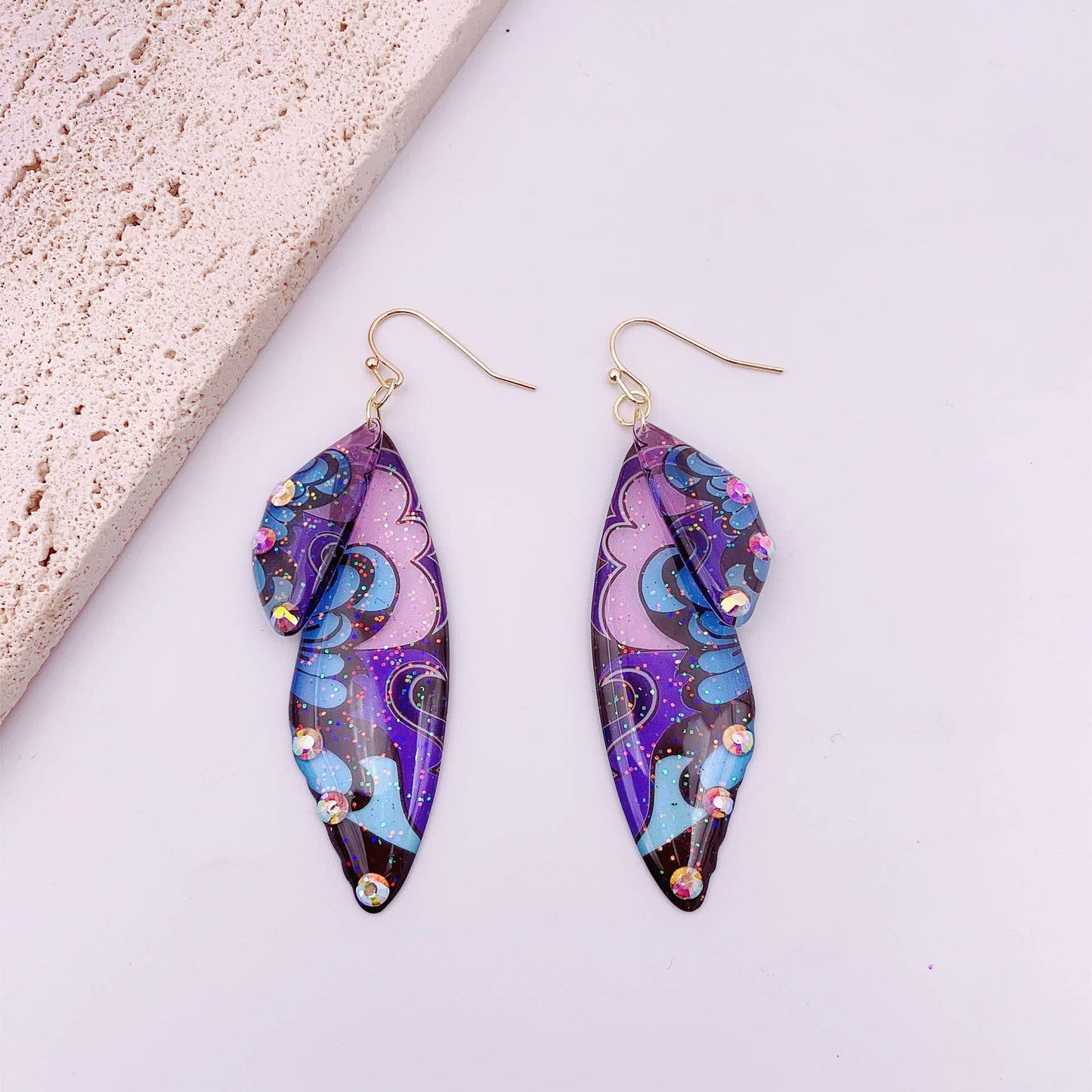 S925 Silver Cicada Wing Wing Butterfly Earrings