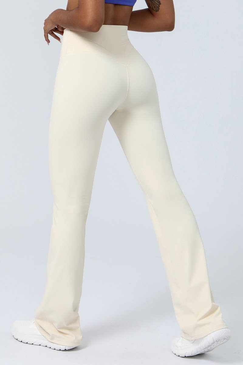 CWBLP1227_HIP-LIFTING HIGH WAIST FLARED FITNESS YOGA PANTS