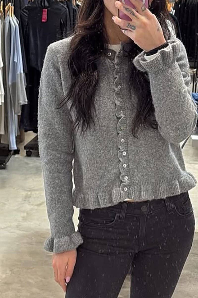 CWOCAL00776_SOLID COLOR RUFFLED KNITTED BUTTON TOP