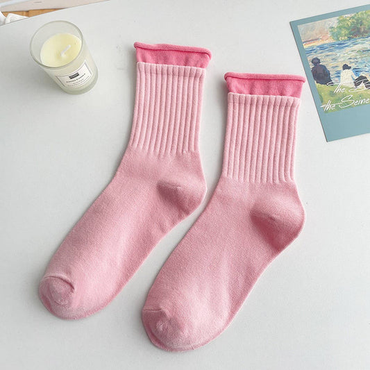 WOMEN PAIR BREATHABLE HEMMED SOCKS