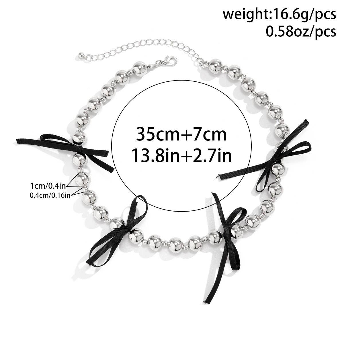 HOT SELLING BLACK BOW BEADED NECKLACE