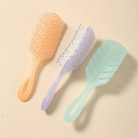 LEAF JELLY COLOR HOLLOW QUICK DRY HAIR COMB_CWAHA1881