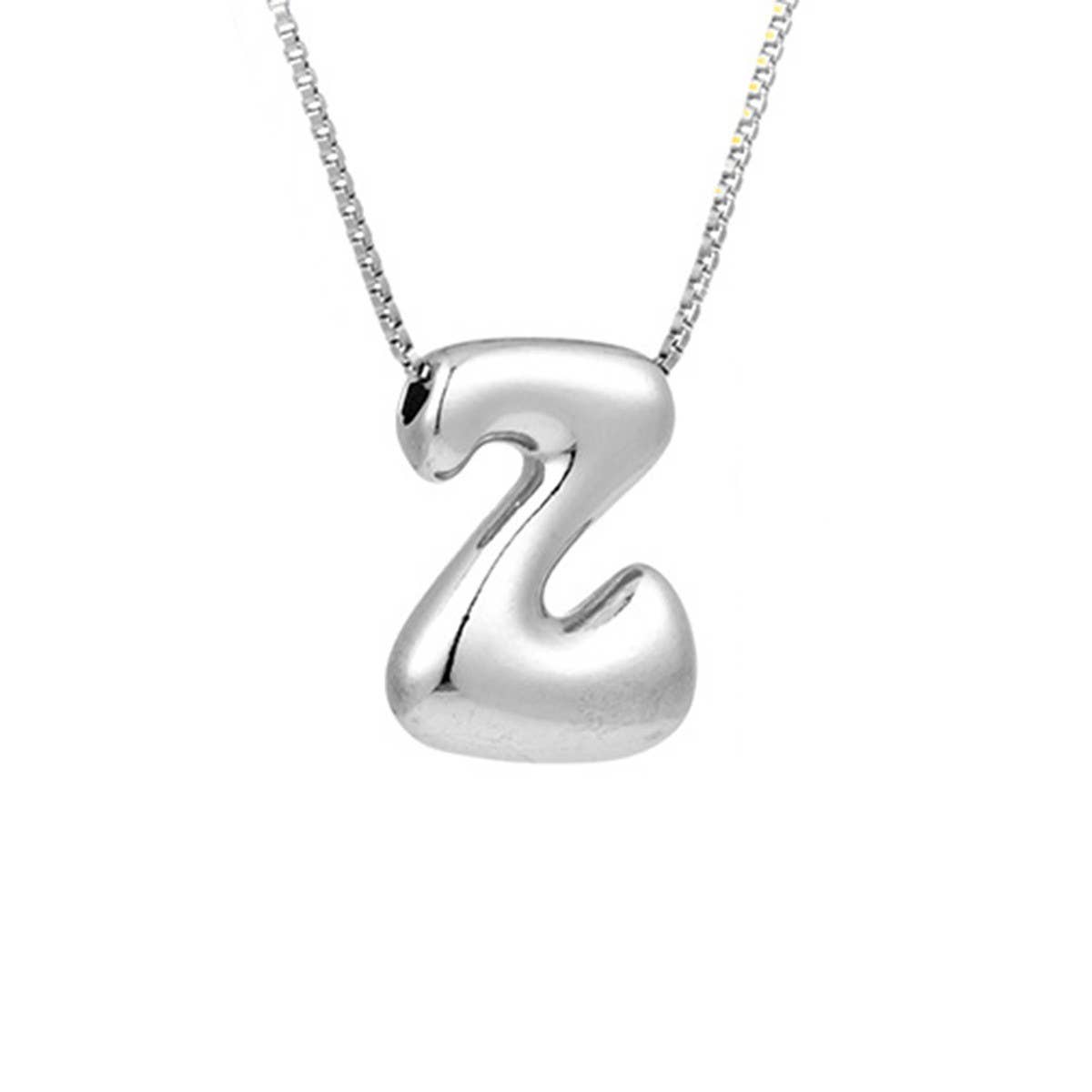 Hip Hop 26 Letters Pendant Necklace - Silver Chain