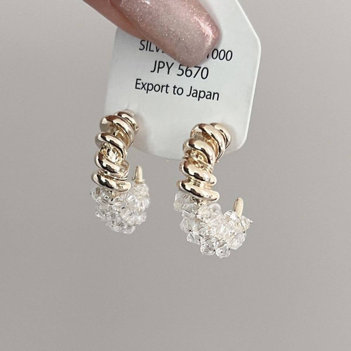 UNIQUE CRYSTAL WRAPPED EARRINGS