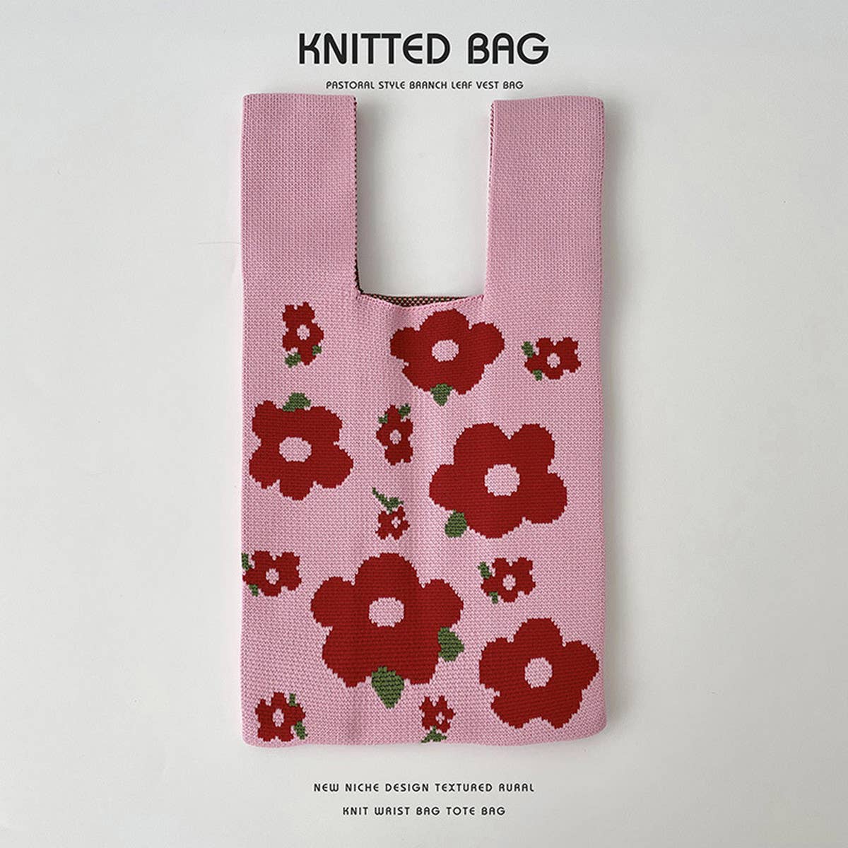 CUTE CARTOON ANIMAL KNITTED SHOULDER BAG HANDBAG_CWAB2397