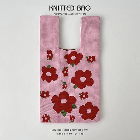 CUTE CARTOON ANIMAL KNITTED SHOULDER BAG HANDBAG_CWAB2397