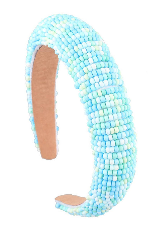 COLORFUL RICE BEADS DECKED HEAD HOOP HEADBAND_CWAHA0122