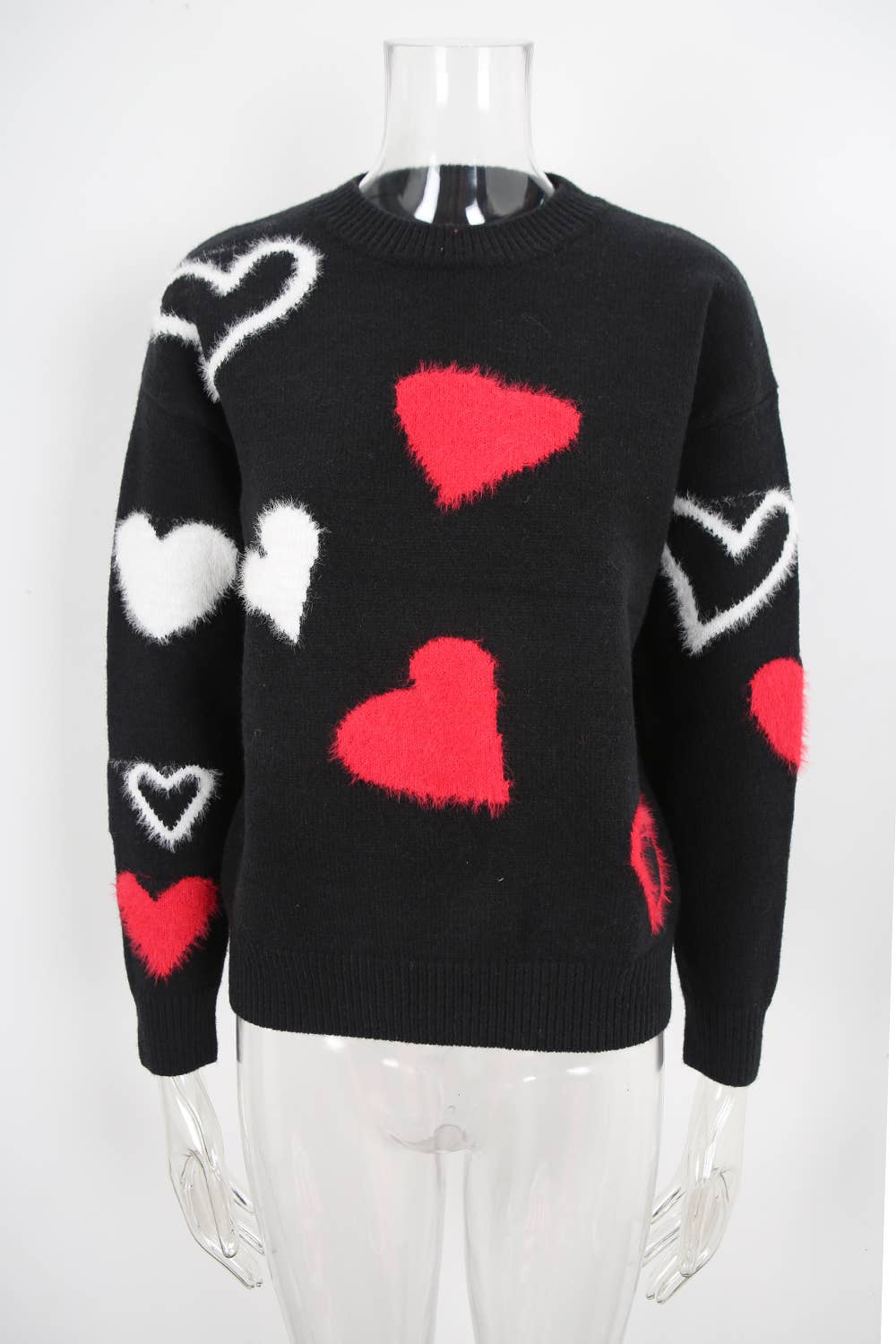 Valentine's day little hearts jacquard sweater