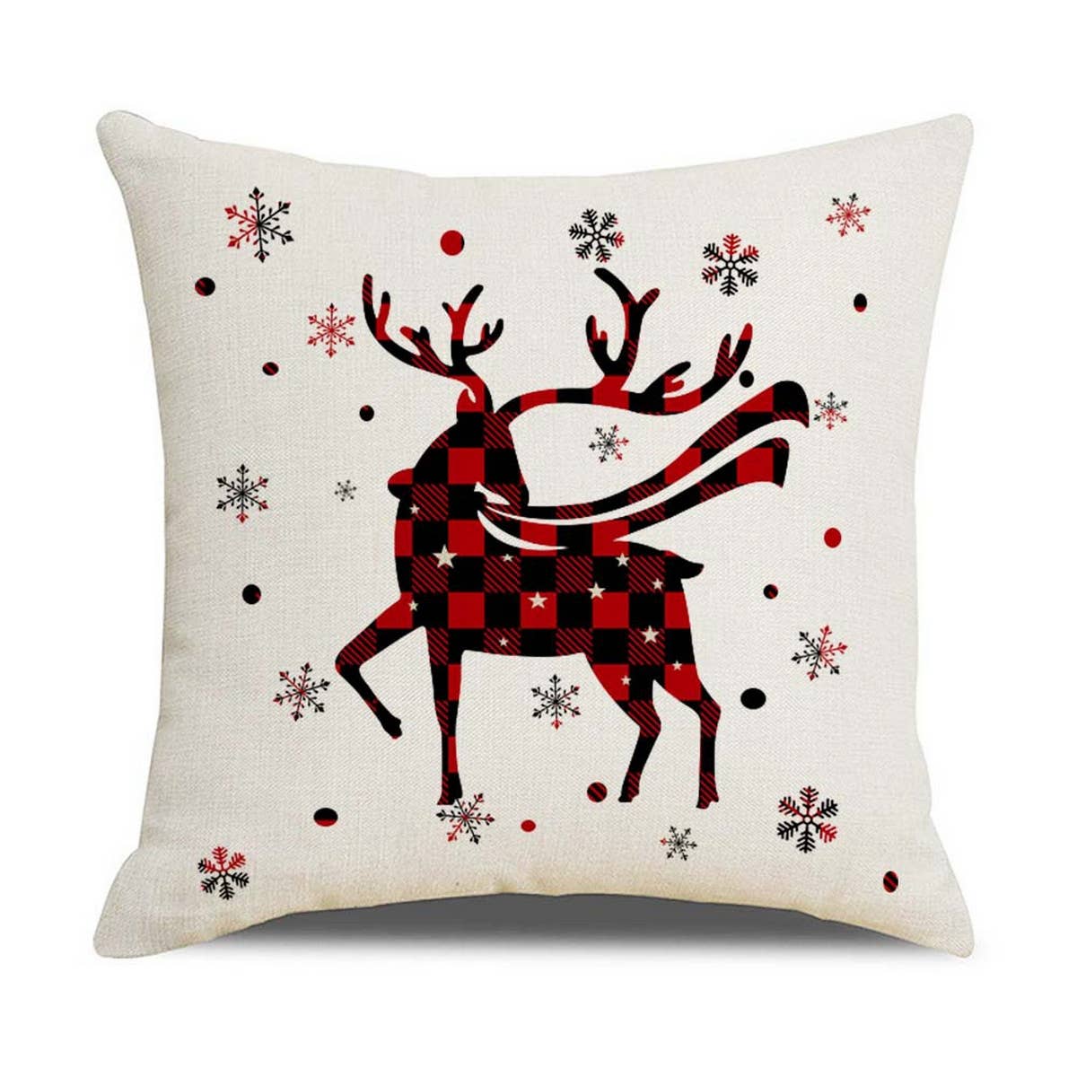 2024 NEW CHRISTMAS PLAID ELK PILLOWCASE_CWMM1408