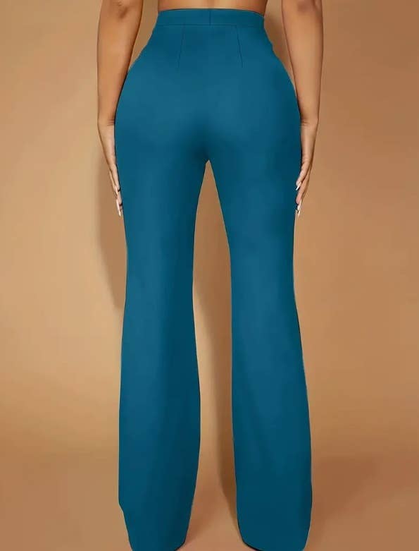 Stylish high-waisted slim-fit bell bottoms