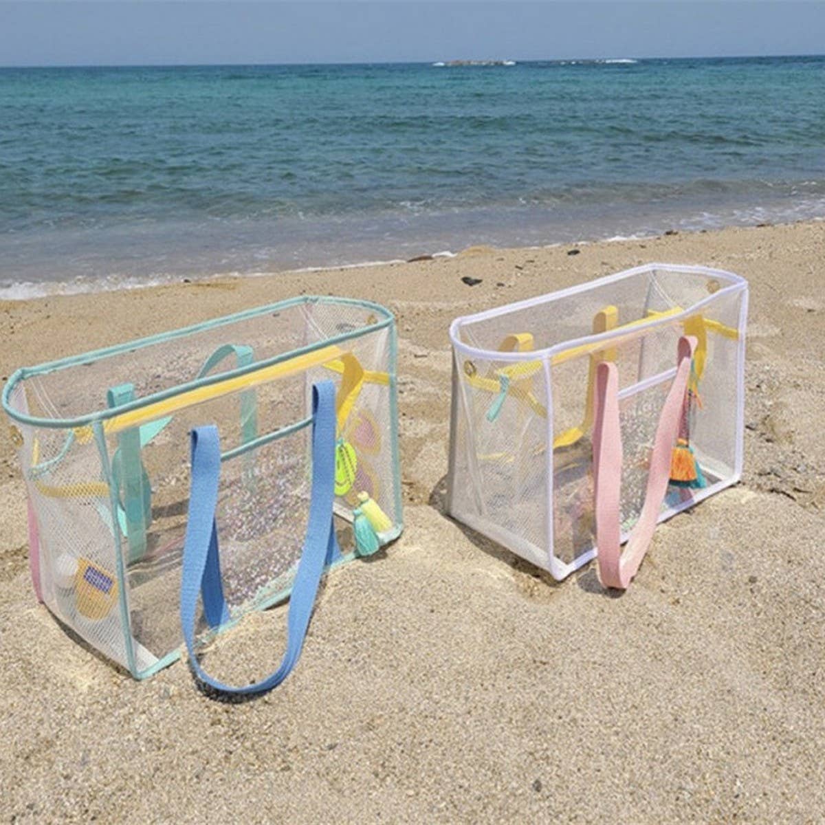 Large Clear Jelly Beach Tote, Waterproof Travel Bag_CWAB1927
