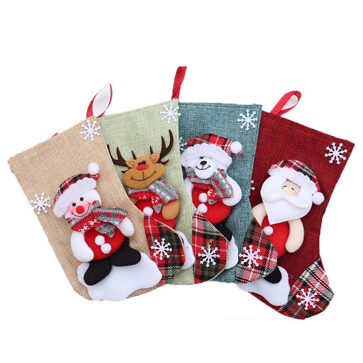 SANTA CLAUS SNOWMAN SOCKS GIFT CHRISTMAS BAG
