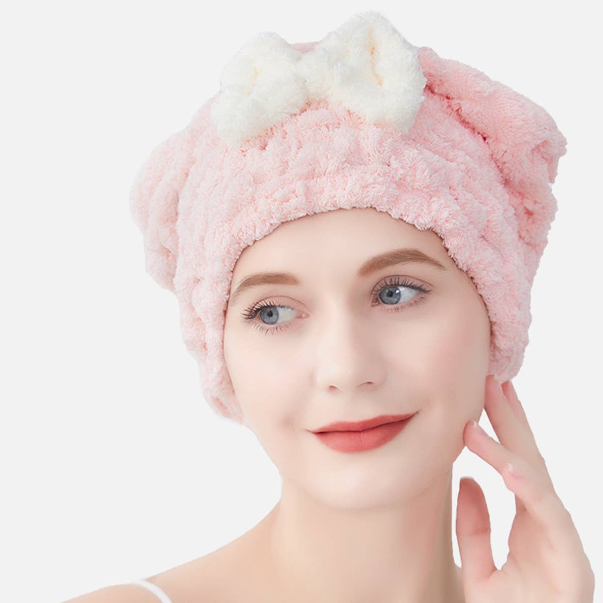 CWMM8340_CUTE QUICK-DRYING BOW SHOWER CAP