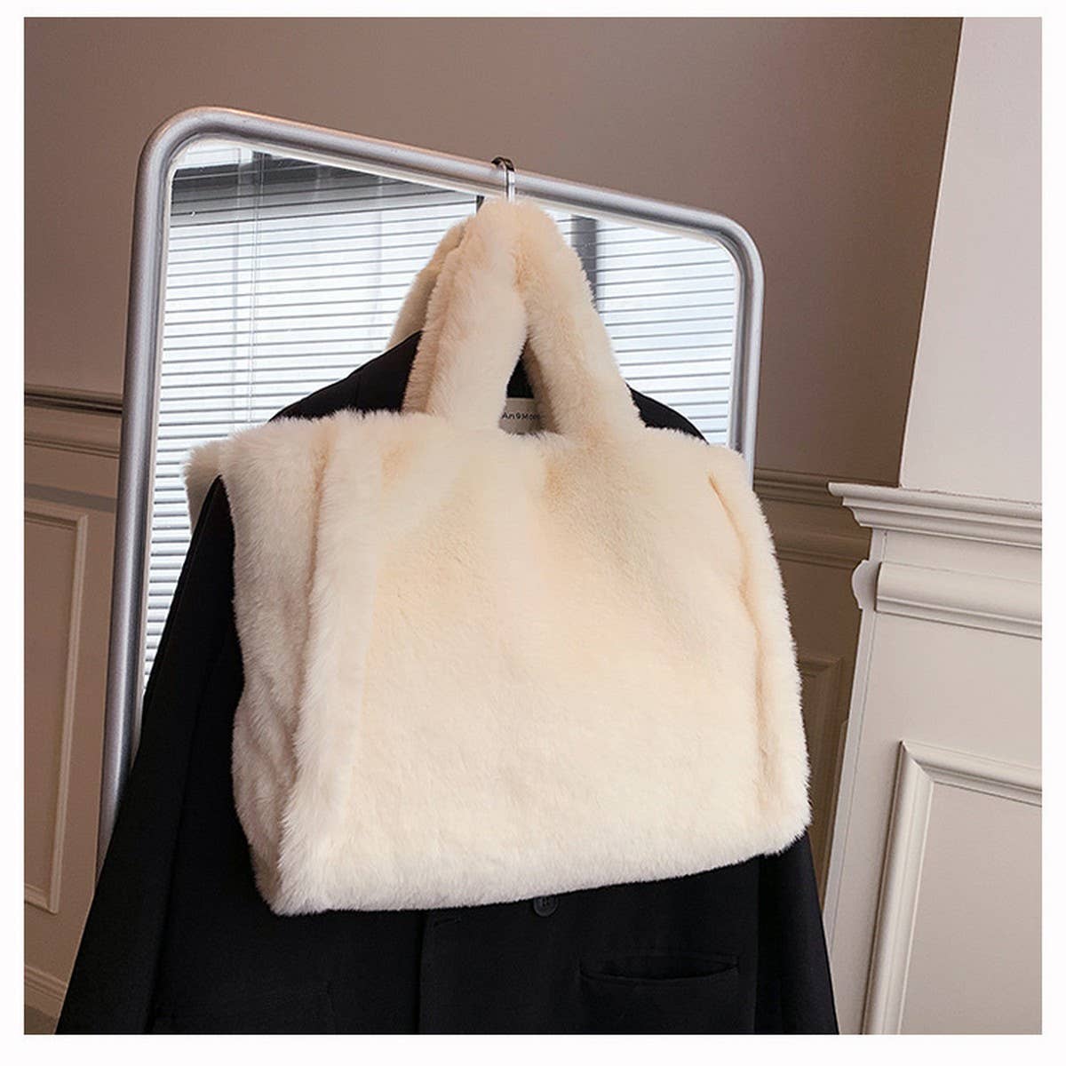 Plush Fur Handbag Women Crossbody Tote_CUAB00593