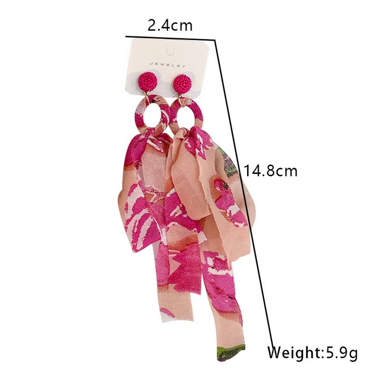 Fabric Tassel Bow Earrings ??Long, Chic & Feminine_CWMM6189