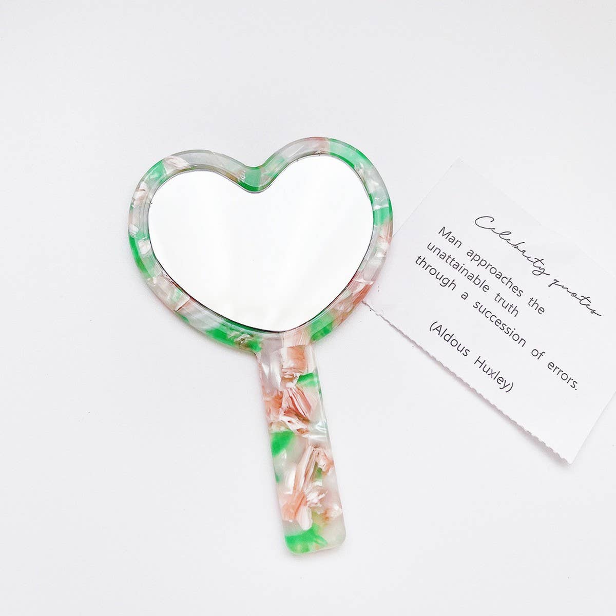 Retro Acetate Compact Mirror Geometric/Heart_CWMM6373