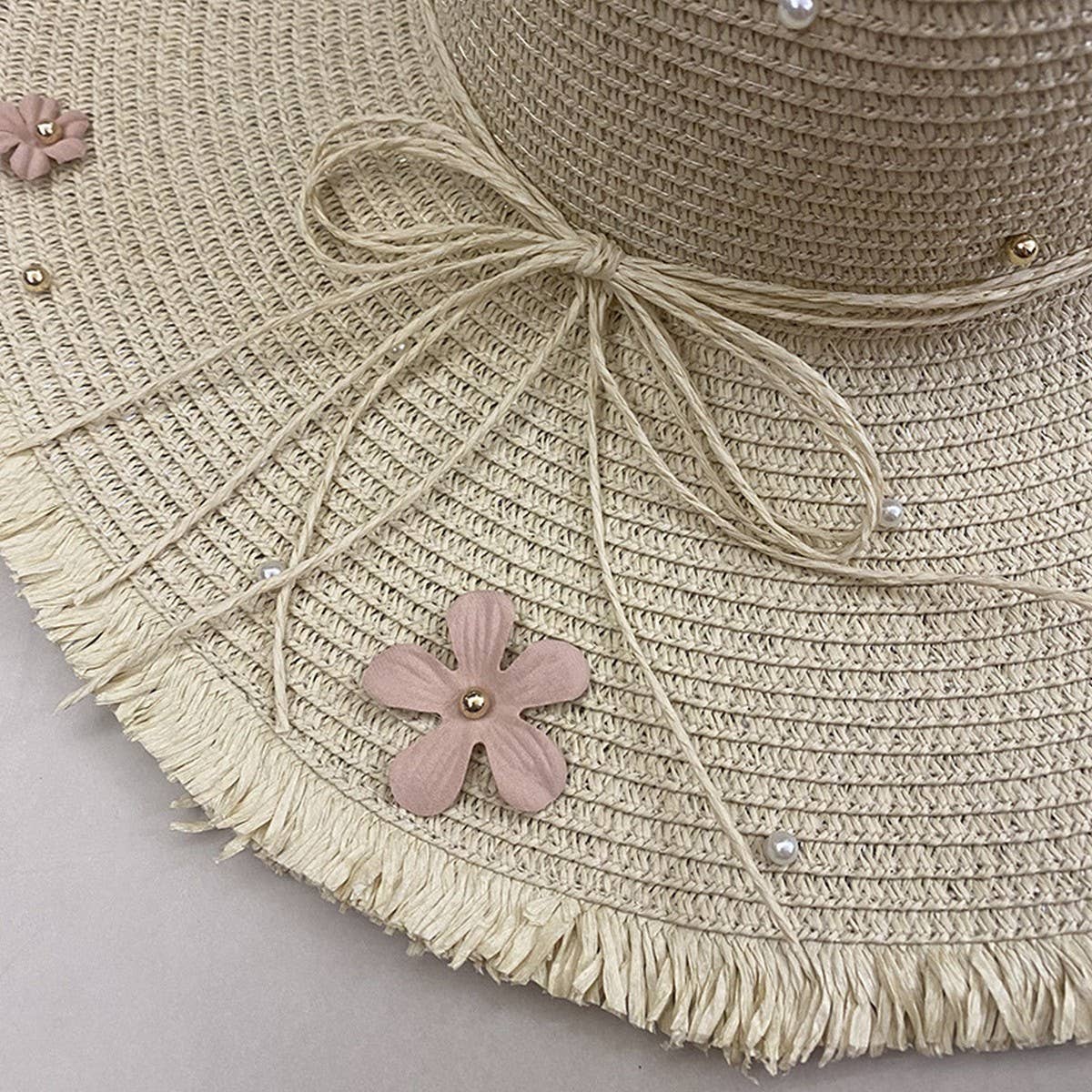 Summer beach vacation large brim sun hat_CWAH3497