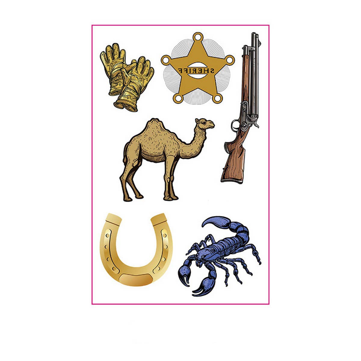 Pink Cowboy Girl Tattoos ??Waterproof Bachelorette_CWMM8383