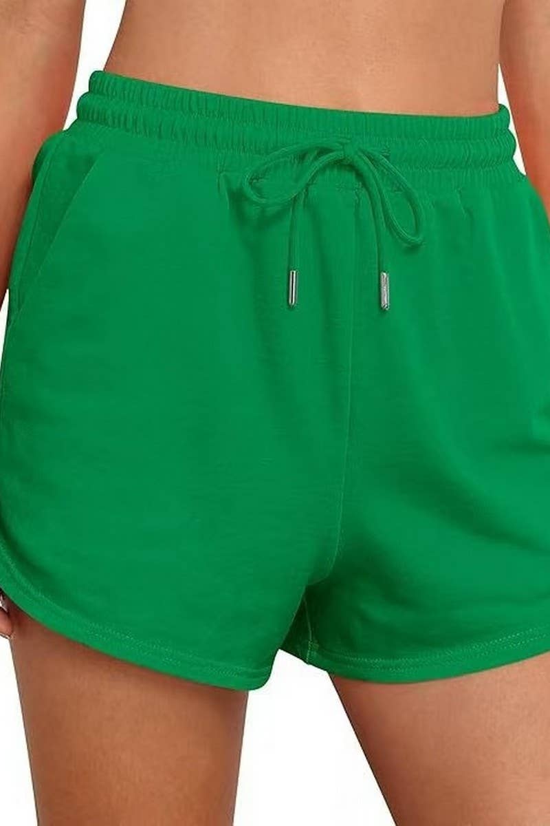 CWBSP0567_SOLID COLOR DRAWSTRING POCKET ATHLETIC SHORTS