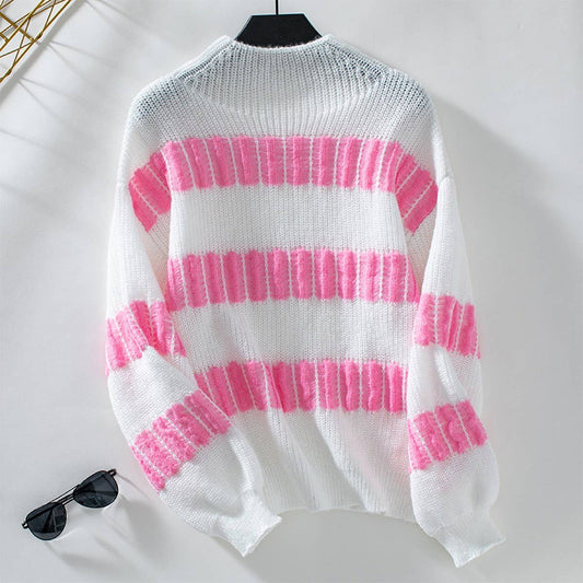 Stylish all-in-one semi-turtleneck sweater