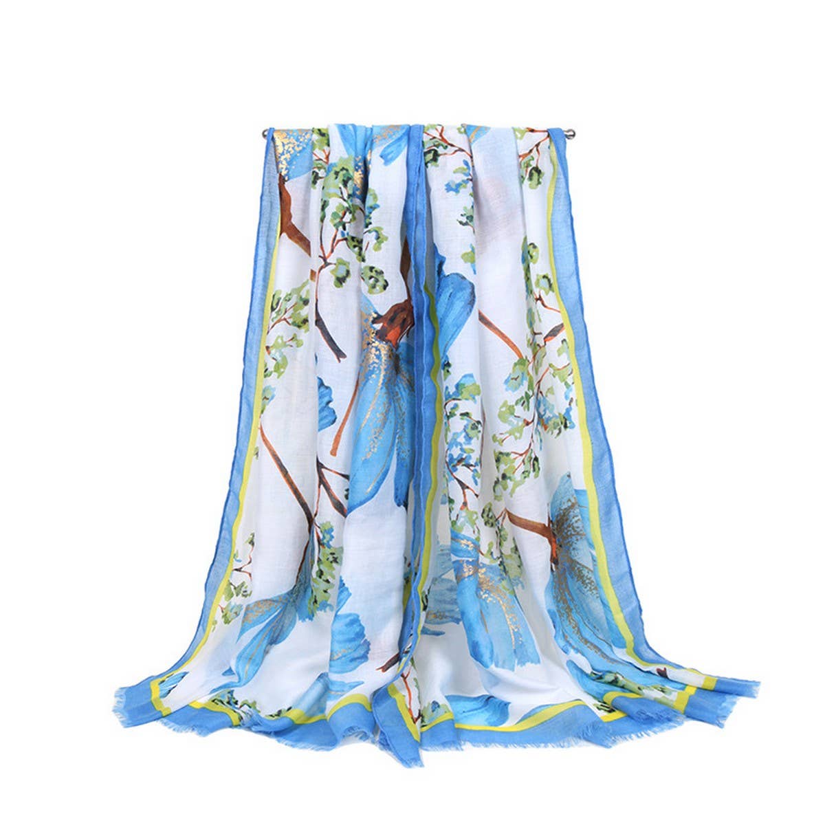 Satin Gold-Trimmed Scarf for Women ? Shawl