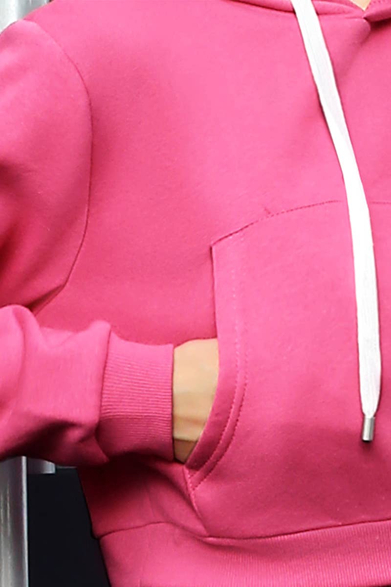 CWOHOL428_Lightweight Pullover Hoodie Cropped Sweatshirt